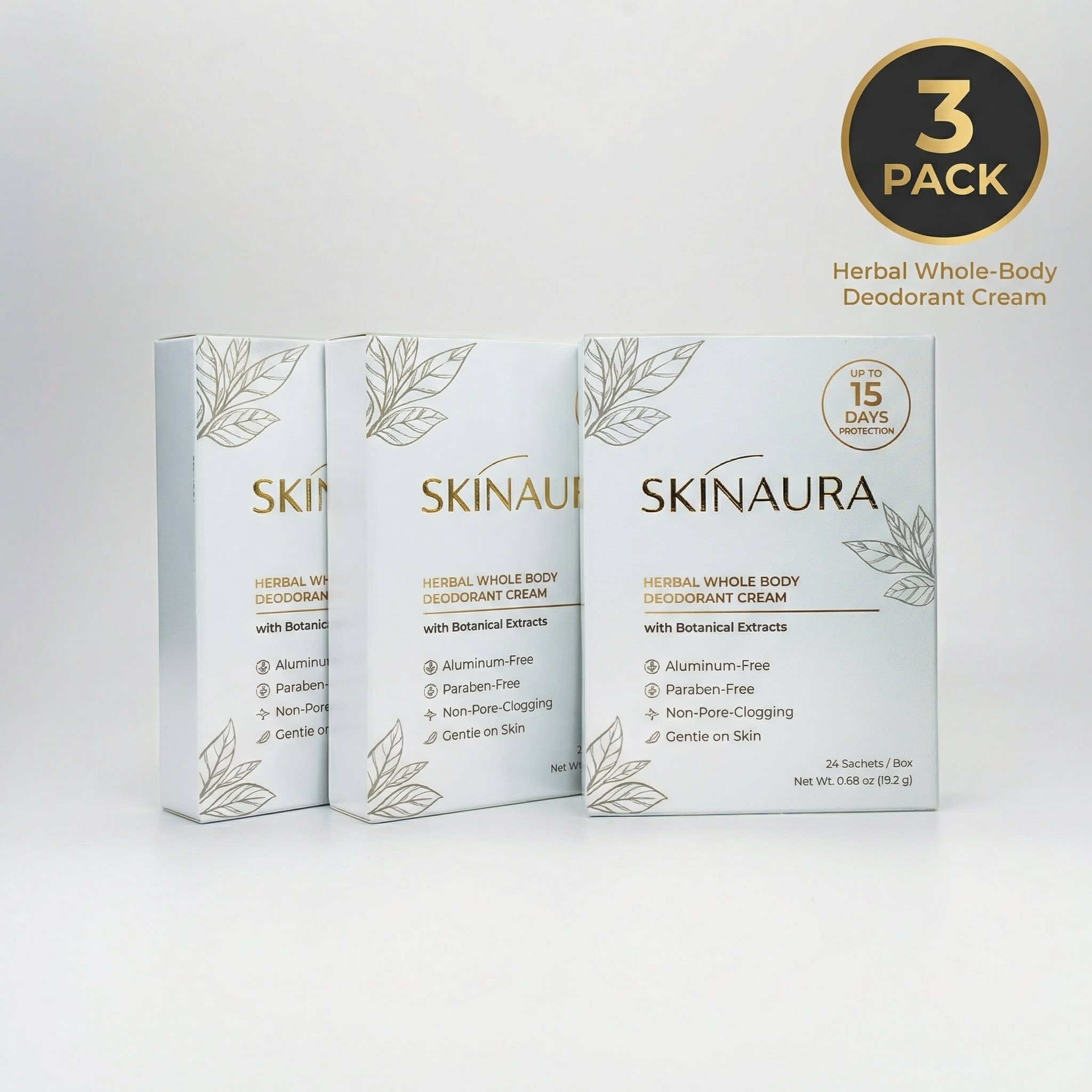 Herbal Whole Body Deodorant Cream SkinAura  Value Pack