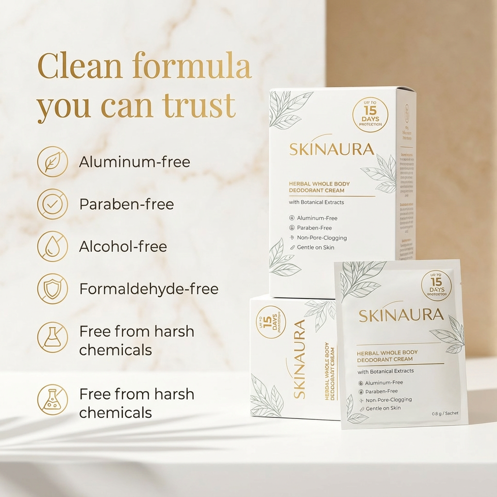 Herbal Whole Body Deodorant Cream SkinAura  Duo Pack