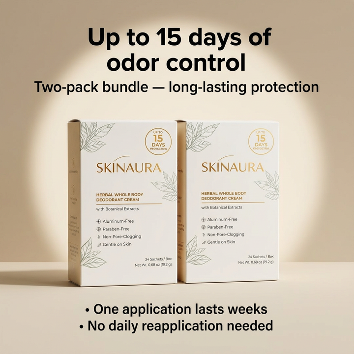 Herbal Whole Body Deodorant Cream SkinAura  Duo Pack