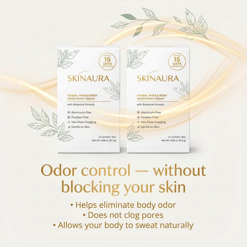 Herbal Whole Body Deodorant Cream SkinAura  Duo Pack